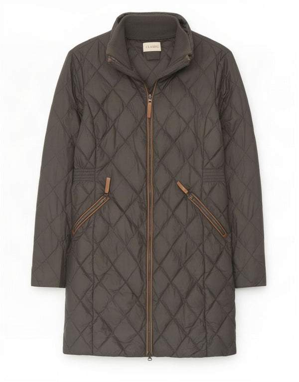 Marks & Spencer Abrigo acolchado para mujer UK 42 Poliamida gris medio