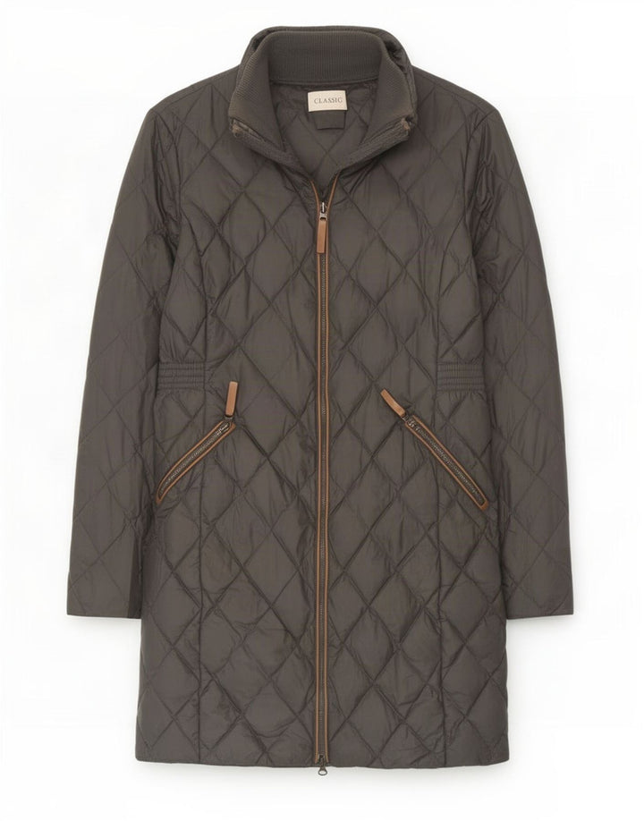 Marks & Spencer Abrigo acolchado para mujer UK 42 Poliamida gris medio