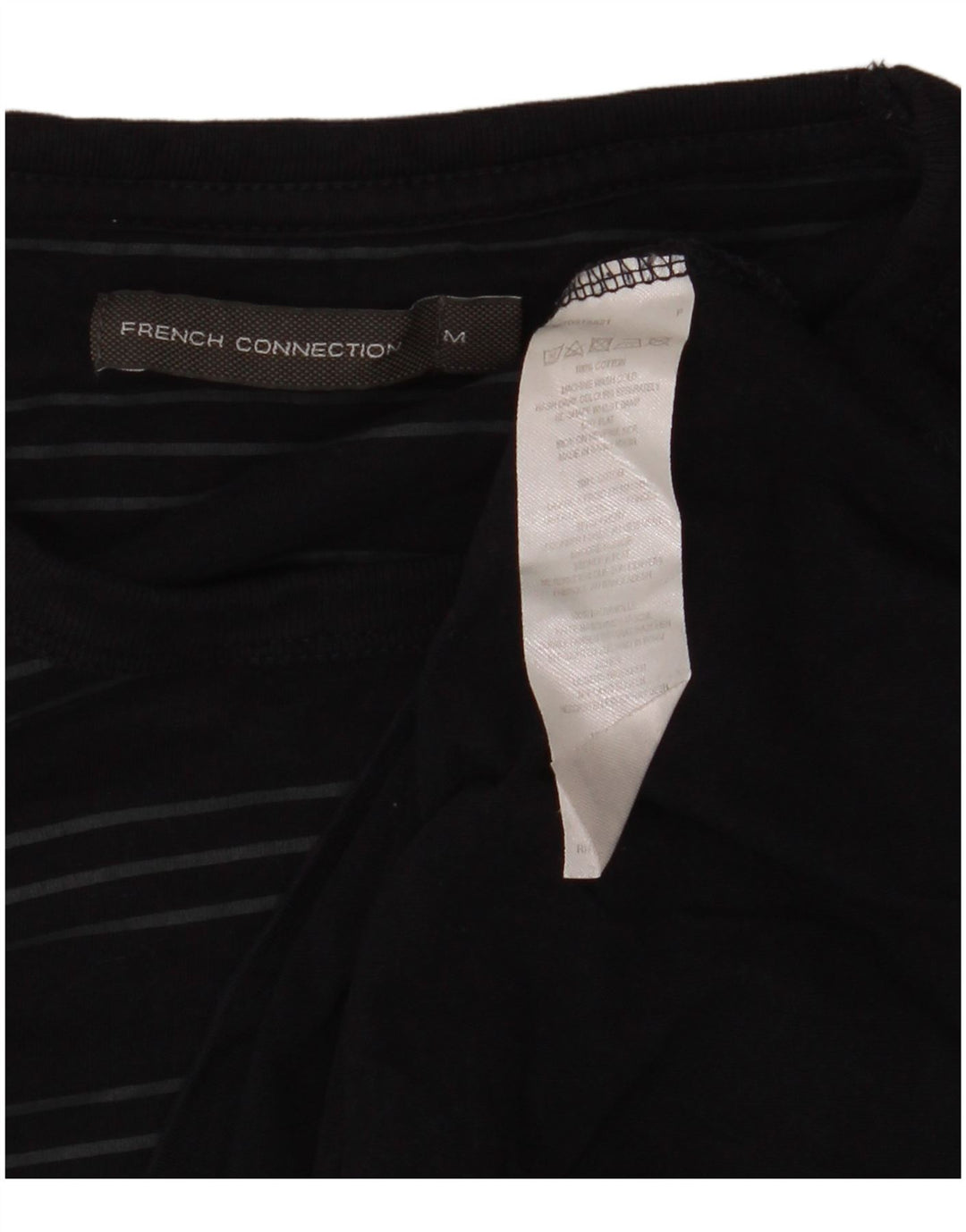 Camiseta para hombre French Connection Top mediano de algodón a rayas azul marino