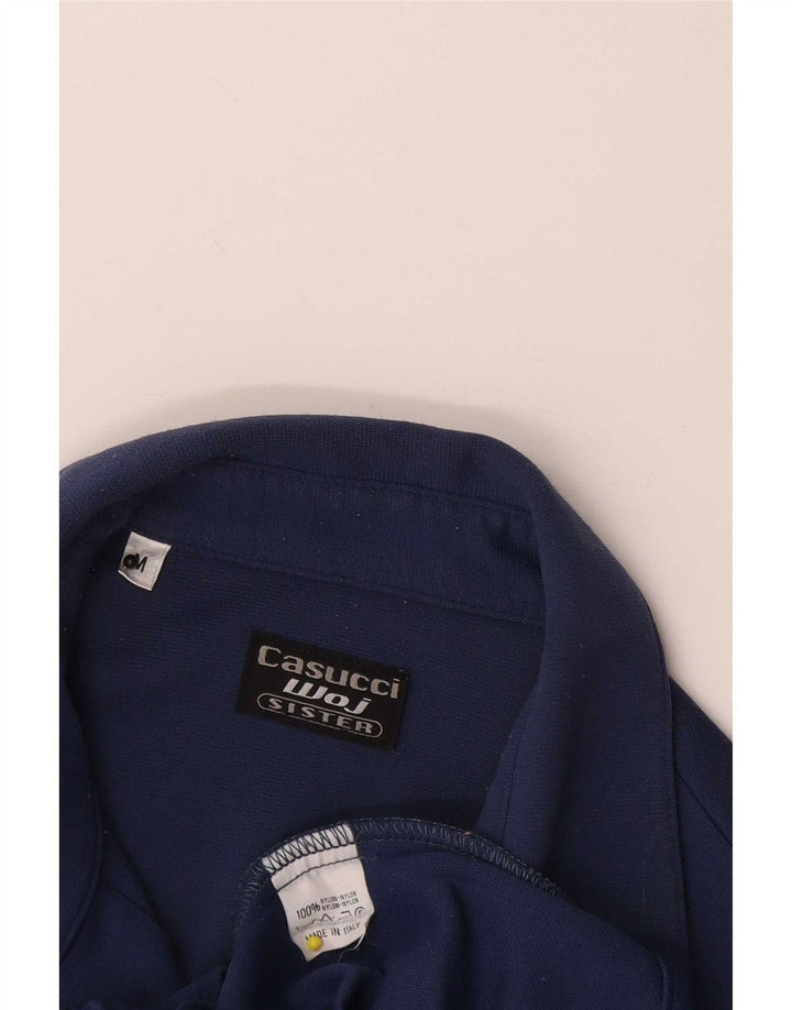 Casucci Blusa para mujer UK 12 Medium Azul marino Nylon