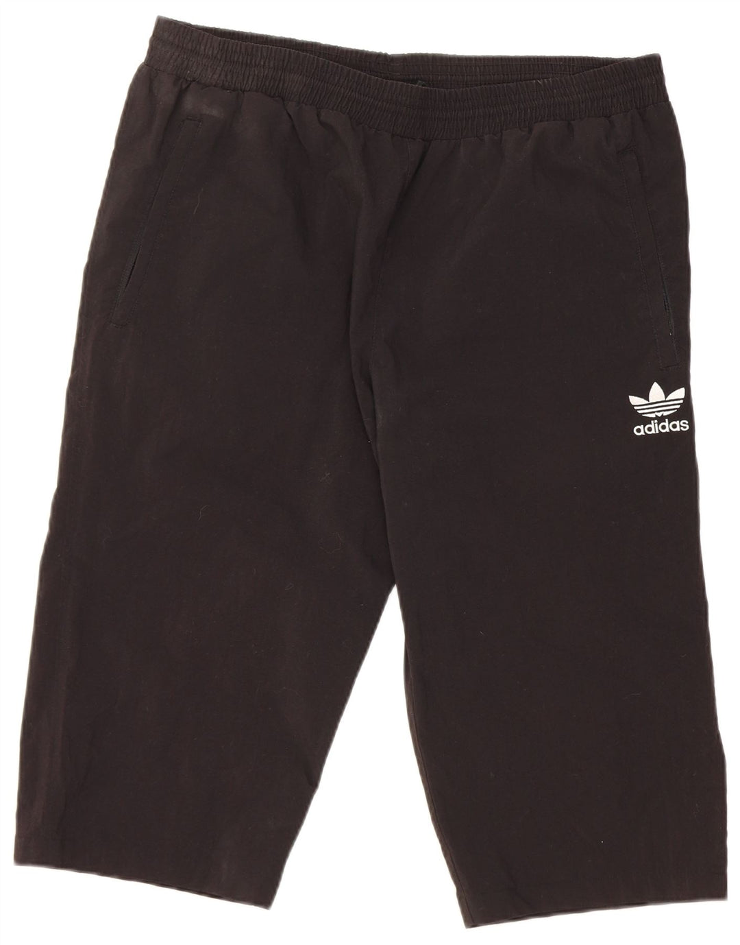 Adidas - Bermudas deportivas para hombre, talla grande, poliéster negro