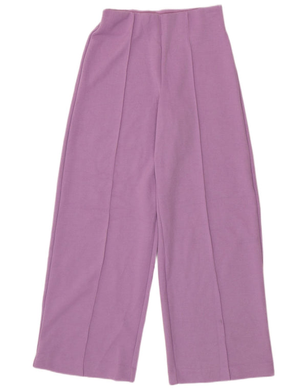Marks & Spencer Pantalones casuales de pierna ancha para mujer UK 8 Small W26 L30 Púrpura