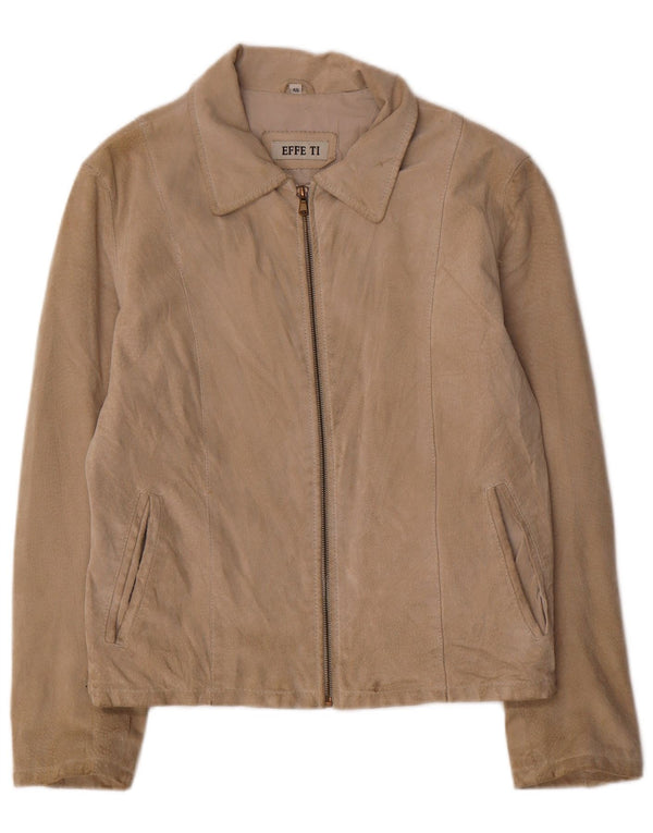 Chaqueta de ante vintage para mujer IT 48 XL Cuero beige