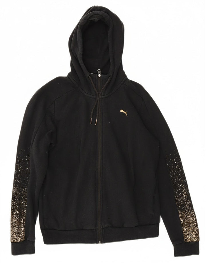 Puma - Sudadera con capucha y cremallera para mujer, talla 40, tamaño mediano, color negro