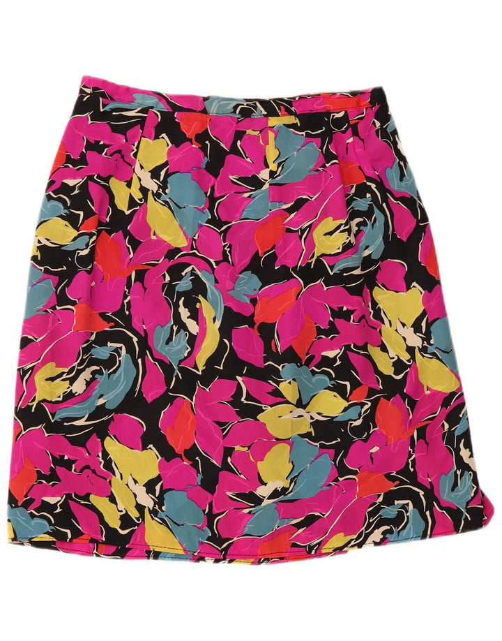 Vintage mujer A-Line falda W30 medio rosa floral