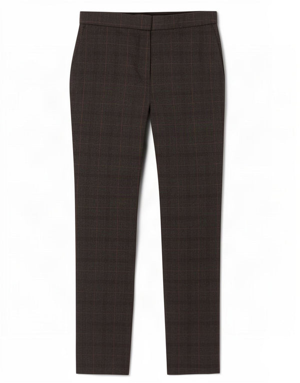Zara Mujer Pantalón Chino Slim Fit Mediano W28 L27 Cuadros Grises