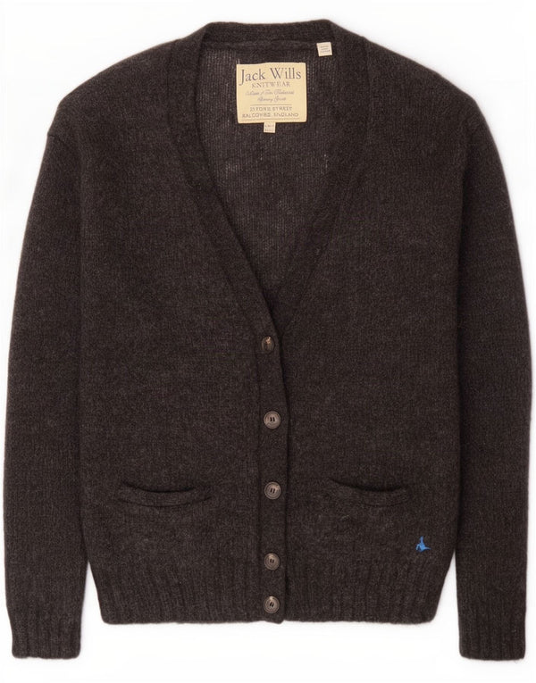 Jack Wills Suéter tipo cárdigan para mujer UK 10 Small Grey Mohair