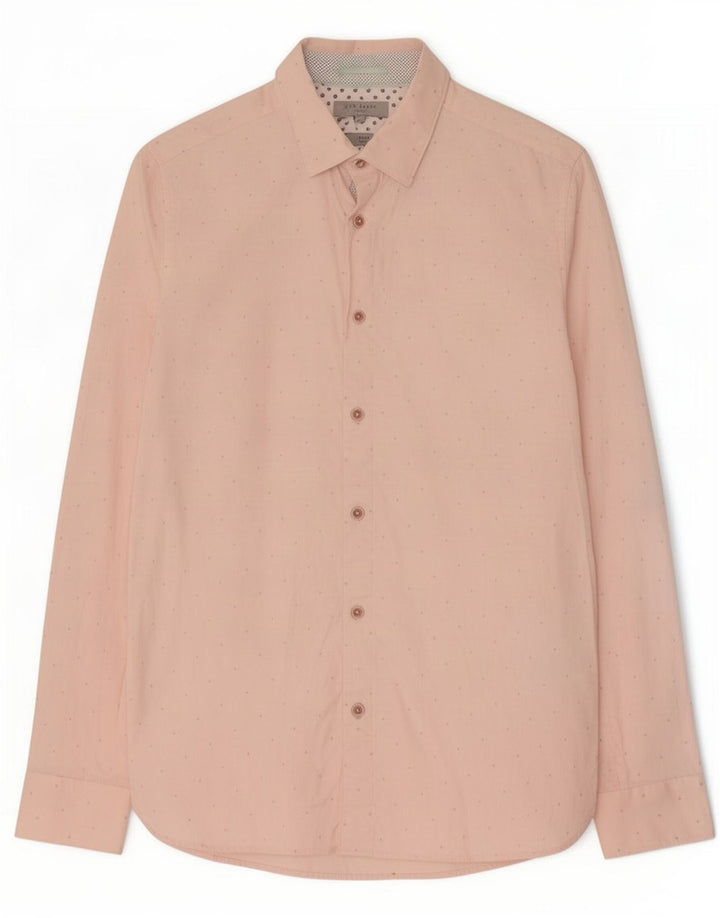 Ted Baker Camisa para hombre Talla 3 Algodón con manchas rosas medianas