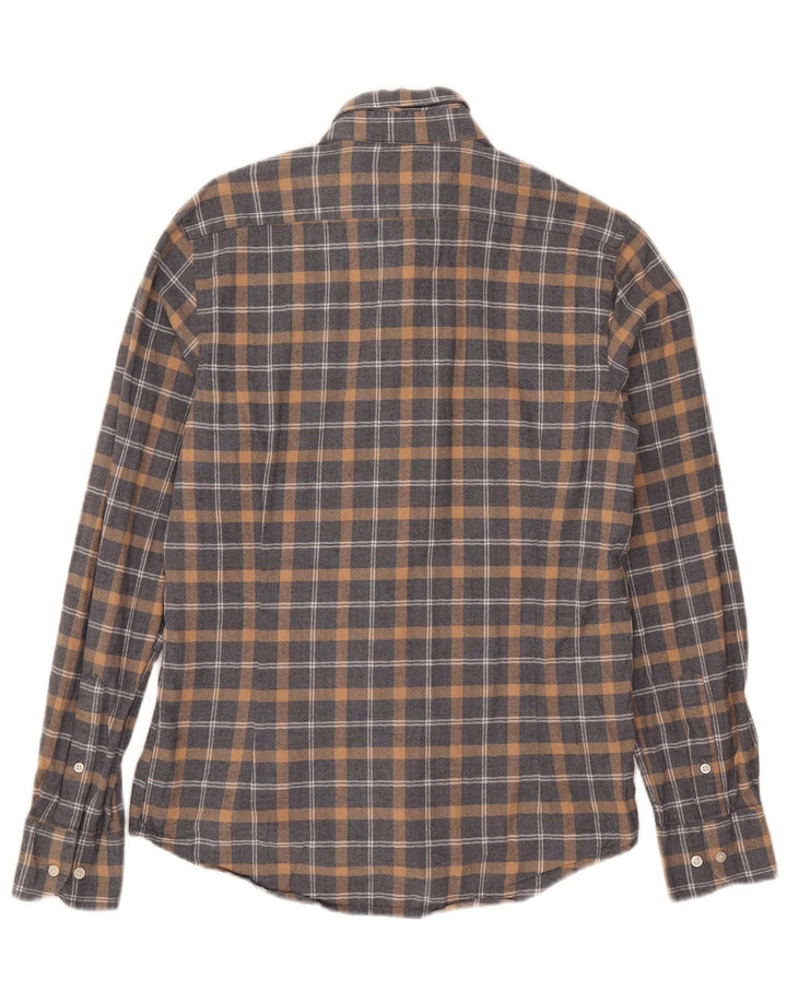 Massimo Dutti Hombre Camisa Franela Cuadros Gris Pequeño