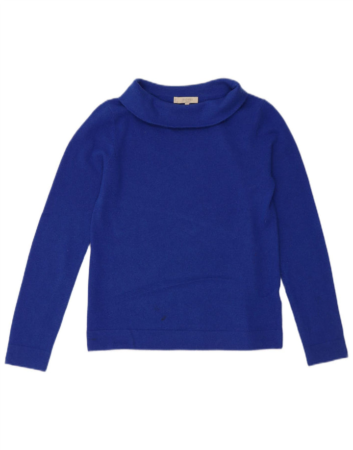 HOBBS Jersey de cuello vuelto para mujer UK 10 Small Blue Wool