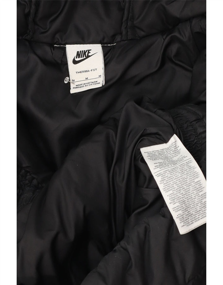 Nike Chaqueta acolchada con capucha Therma-Fit para hombre UK 38 Mediana Negro Poliéster