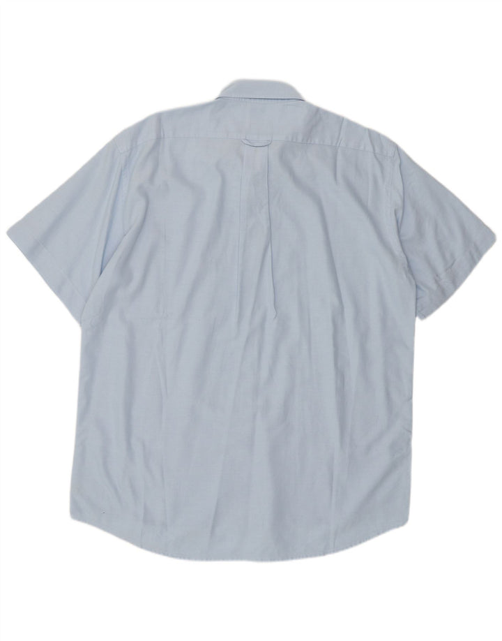 Camisa Lacoste Hombre Manga Corta Talla 41 Algodón Azul Grande