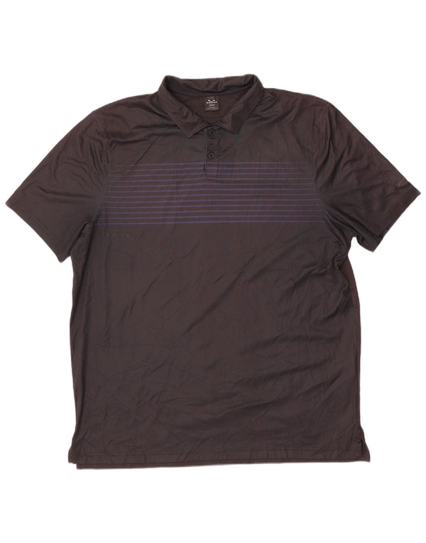 Oakley Polo para hombre 2XL Poliéster a rayas negras