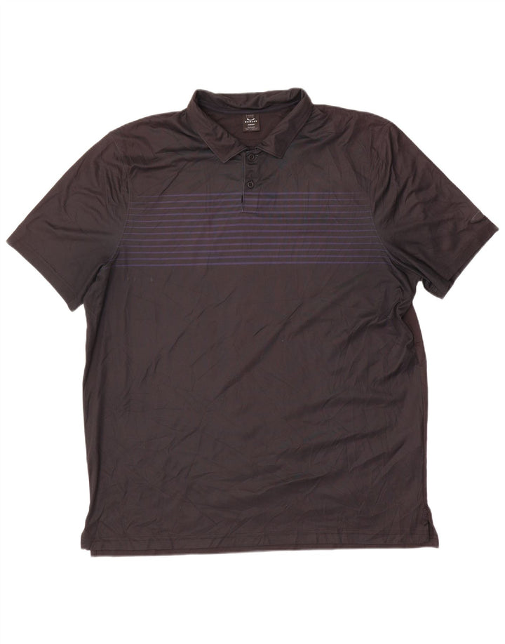 Oakley Polo para hombre 2XL Poliéster a rayas negras