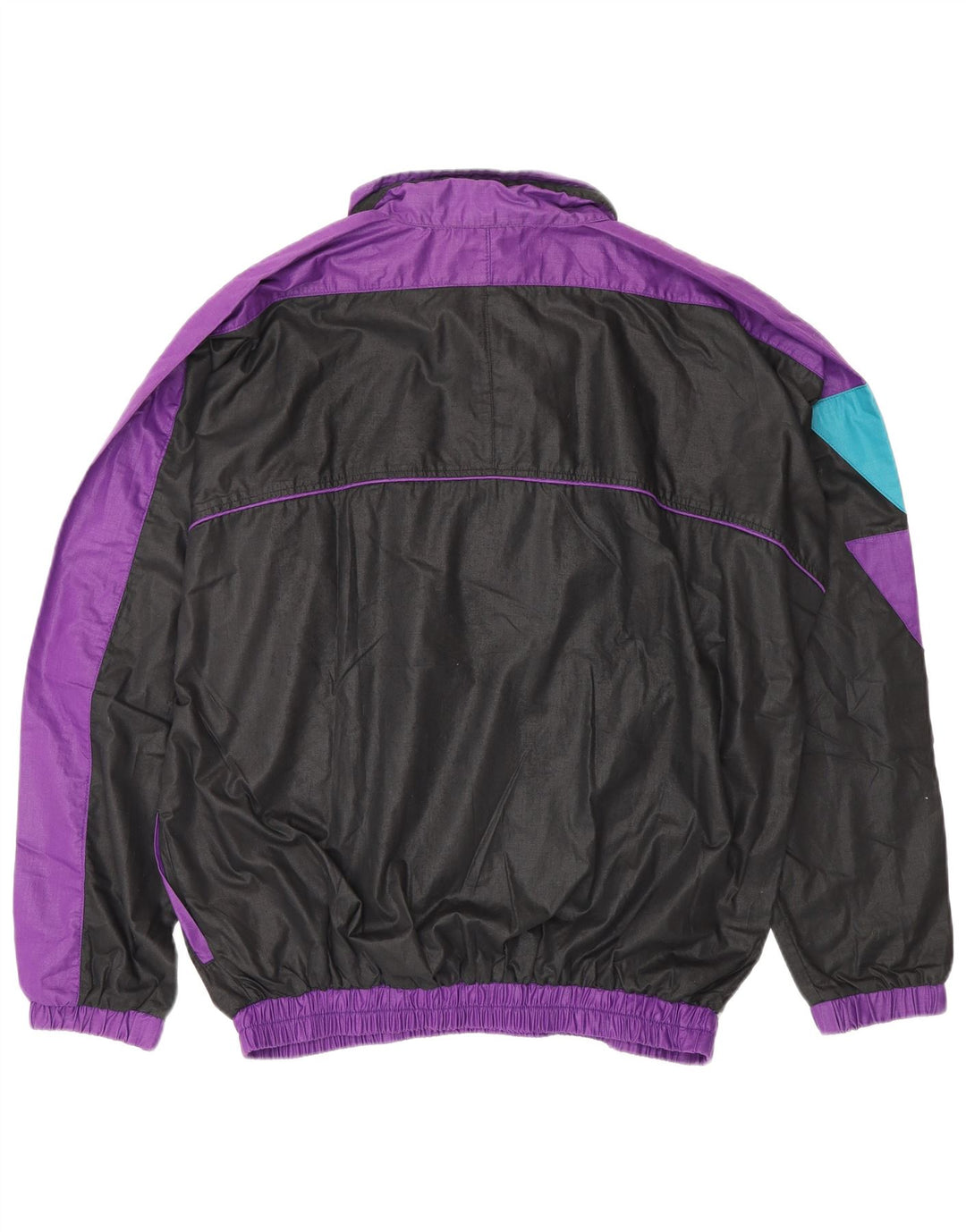 Vintage mujer gráfico completo chándal Reino Unido 20 2XL negro colorblock poliéster
