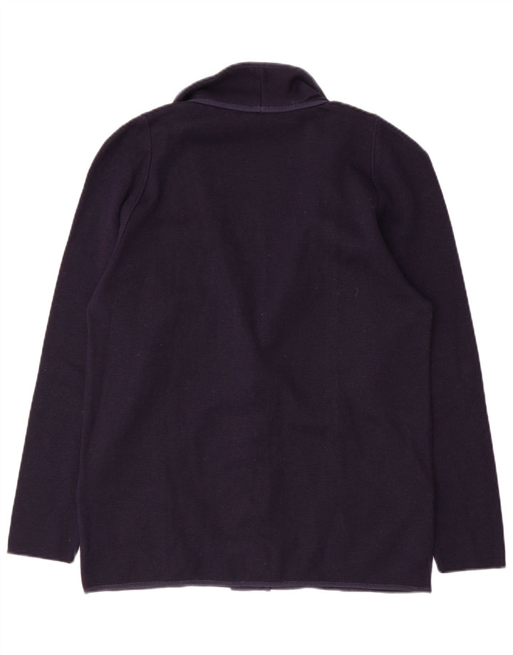 Vintage mujer Cardigan suéter IT 46 grande azul marino poliacrílico