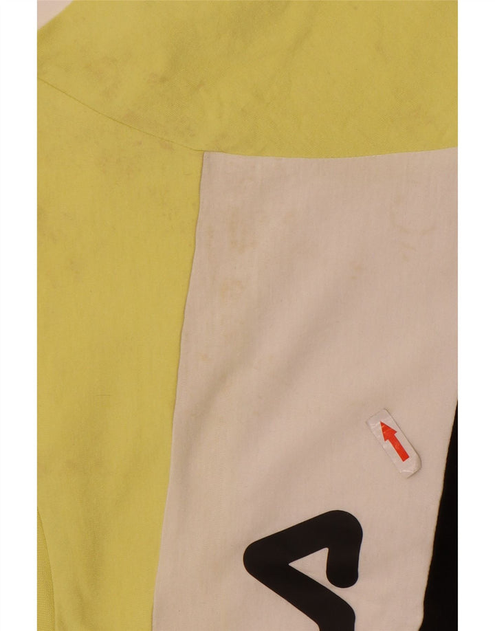 Fila Hombre Camiseta Gráfica Top Algodón Colorblock Amarillo Medio