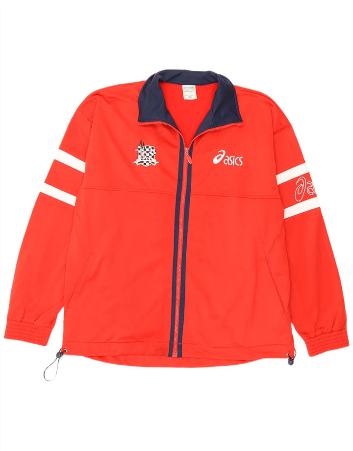 Asics Hombre Graphic Chándal Top Chaqueta XL Poliéster Rojo