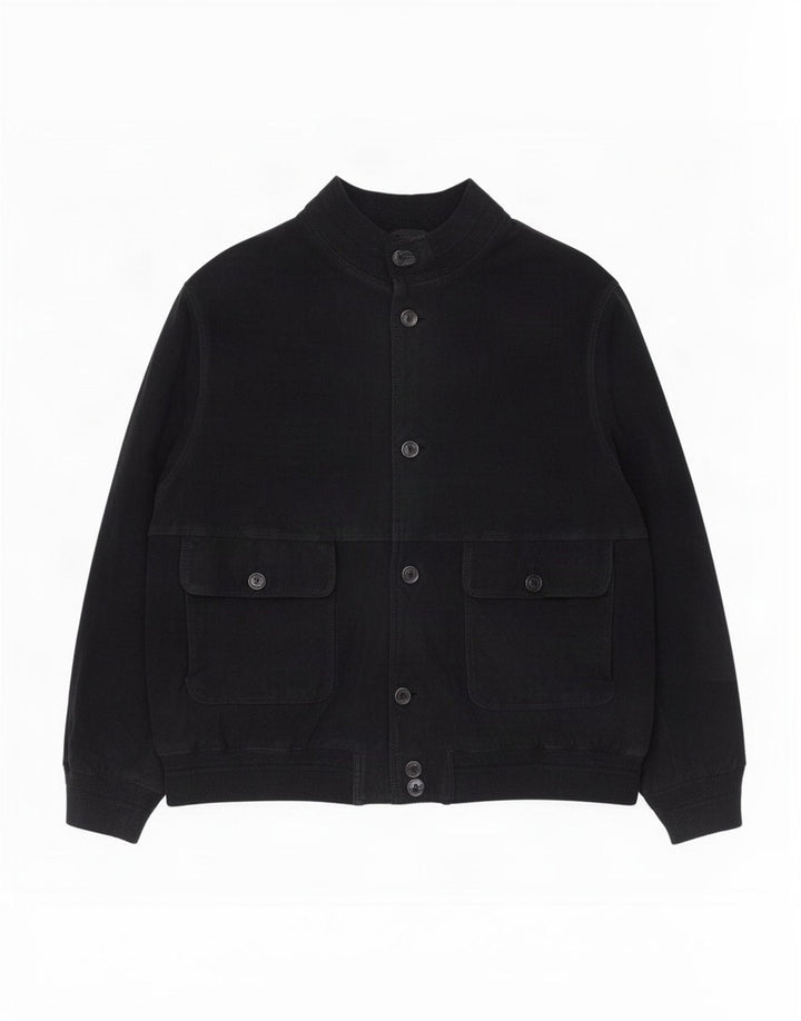 Vintage hombres ante bomber chaqueta Reino Unido 38 medio negro