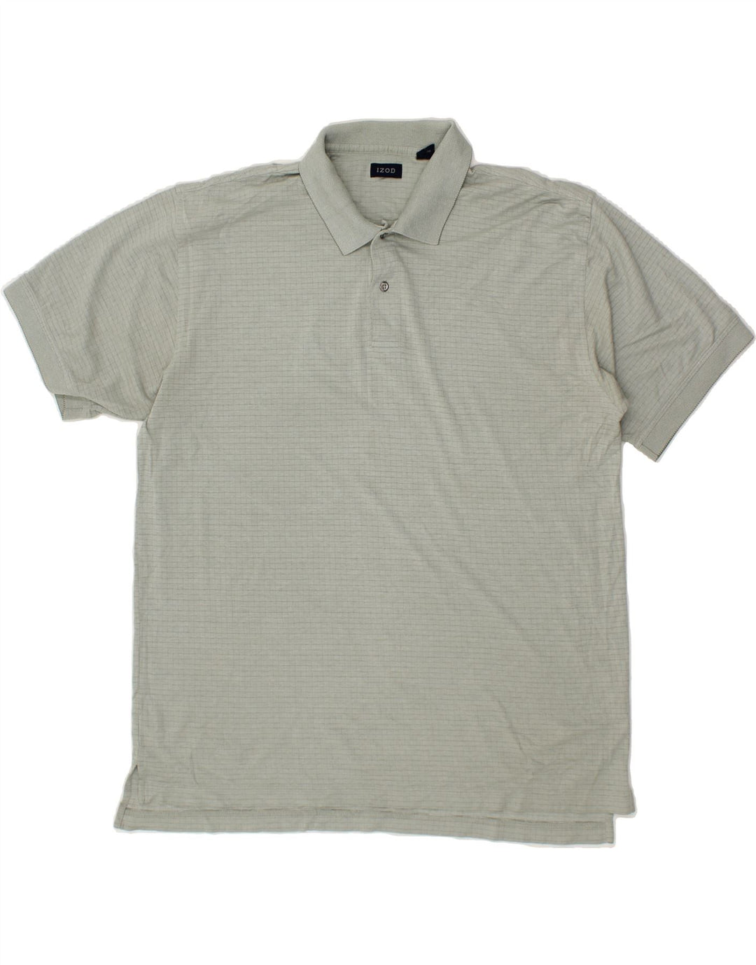 IZOD Mens Polo Shirt XL Grey Check Cotton Vintage Izod and Second-Hand Izod from Messina Hembry 