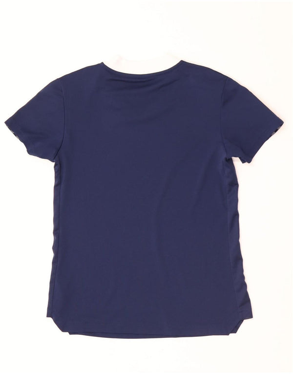 Adidas Mujer Aeroready Camiseta Top UK 8/10 Small Azul Marino Colorblock