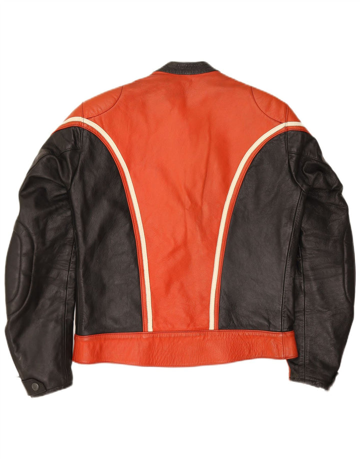 Vintage mujer cuero Racer chaqueta IT 52 2XL rojo colorblock