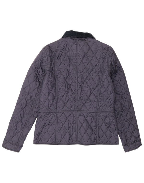 Barbour Womens Quilted Jacket UK 01 Small Navy Blue Polyamide