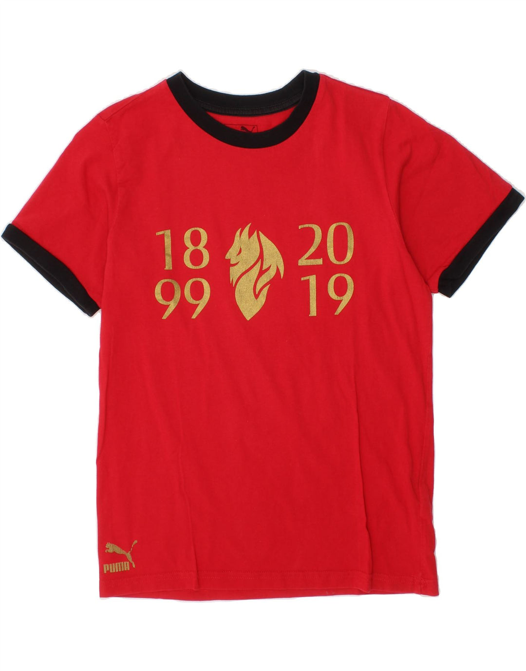 PUMA Boys Graphic T-Shirt Top 11-12 Years Red Vintage Puma and Second-Hand Puma from Messina Hembry 