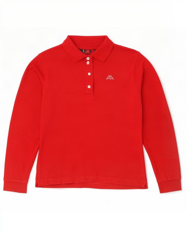 Kappa Polo de manga larga para mujer UK 40 XL Algodón rojo