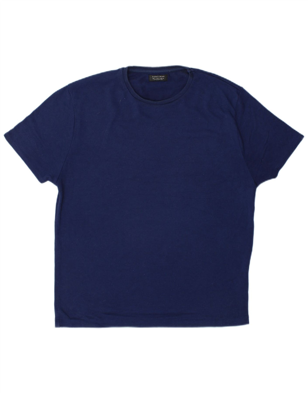 Zara Hombre Camiseta Top Grande Azul Marino Poliéster
