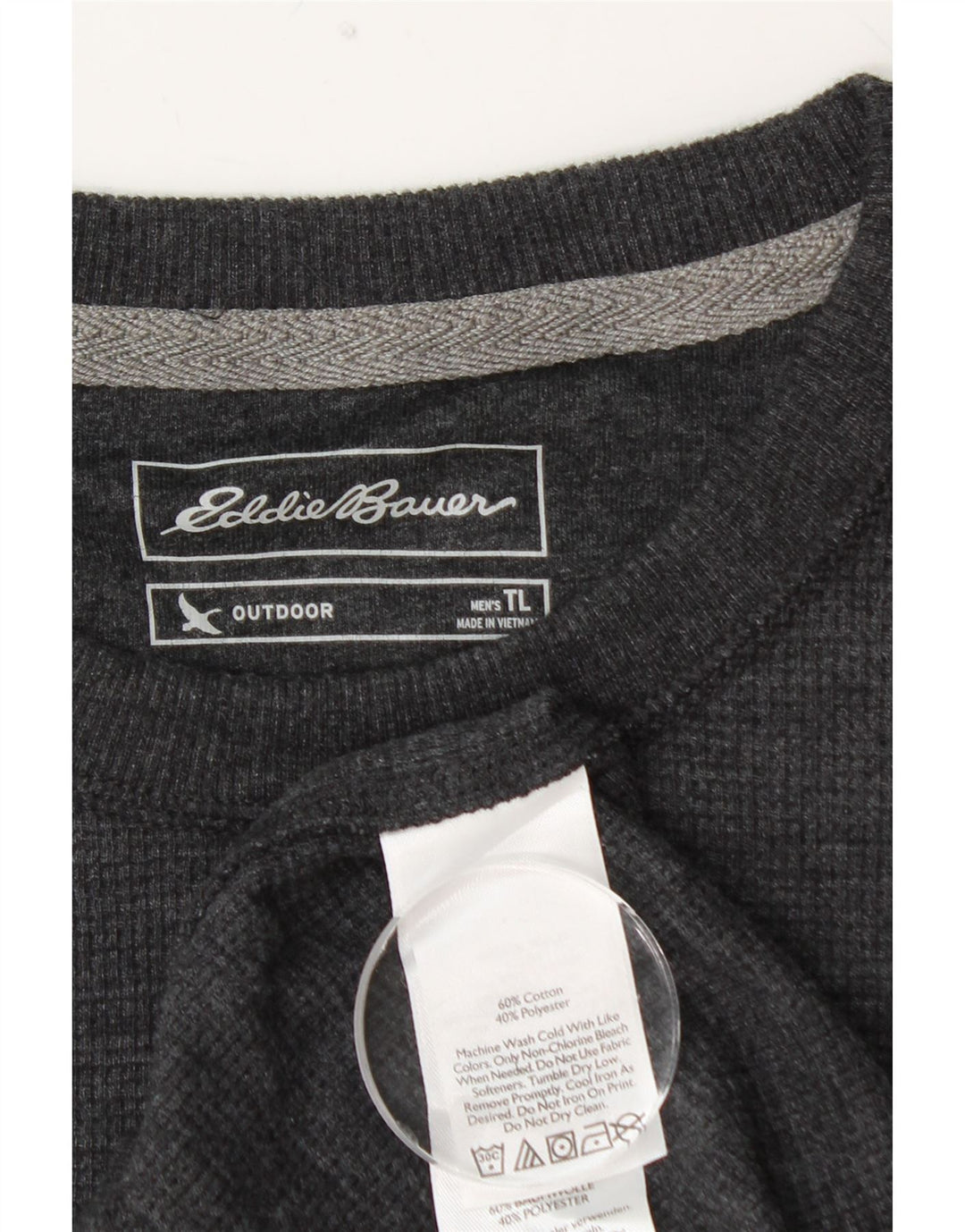 EDDIE BAUER Top para hombre manga larga algodón gris grande
