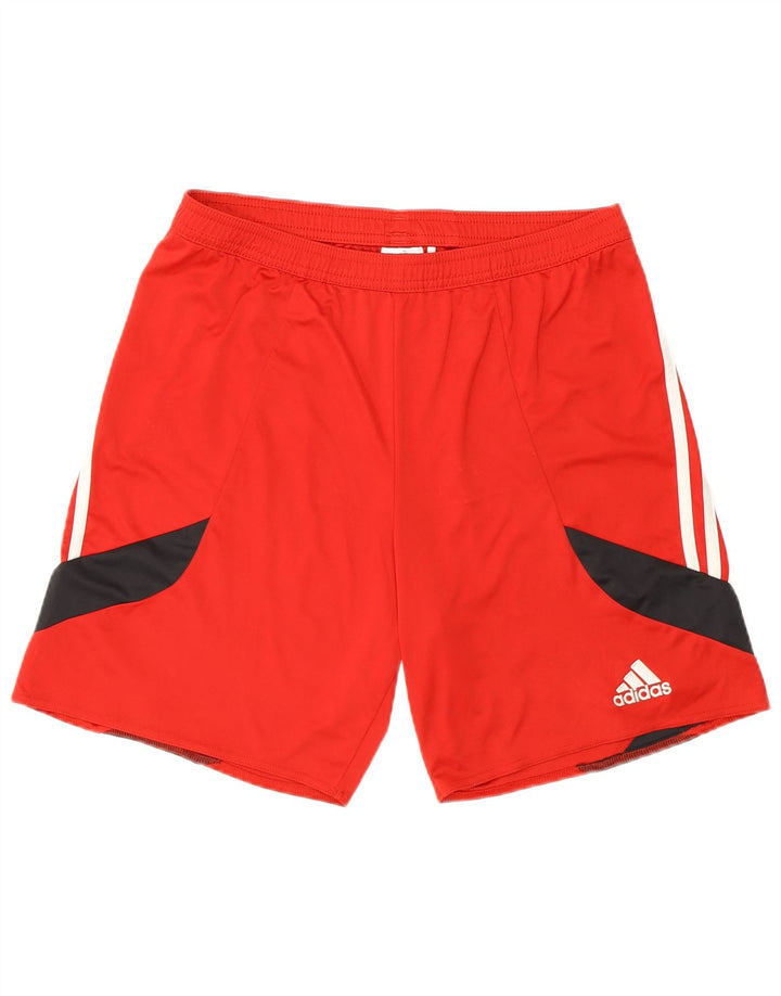 Adidas Mens Climalite Sport Shorts Medio Rojo Colorblock Poliéster