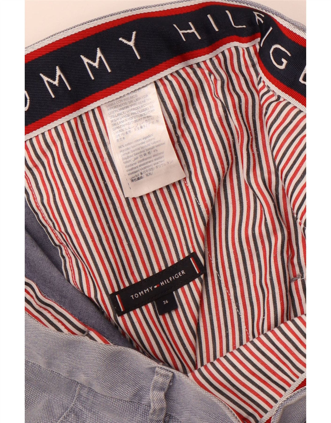 TOMMY HILFIGER Pantalones cortos chinos para hombre W36 Algodón azul grande