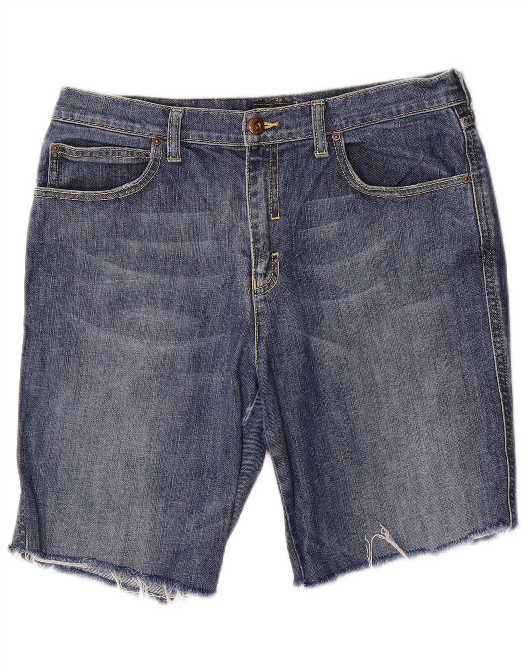 Armani Hombre Shorts Vaqueros W32 Algodón Azul Medio
