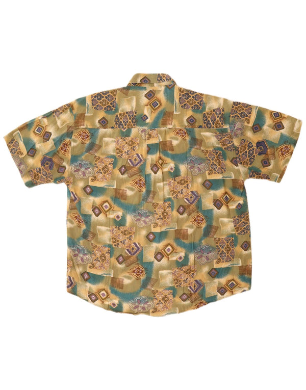 Camisa Básica Hombre Manga Corta XL Multicolor Geométrica