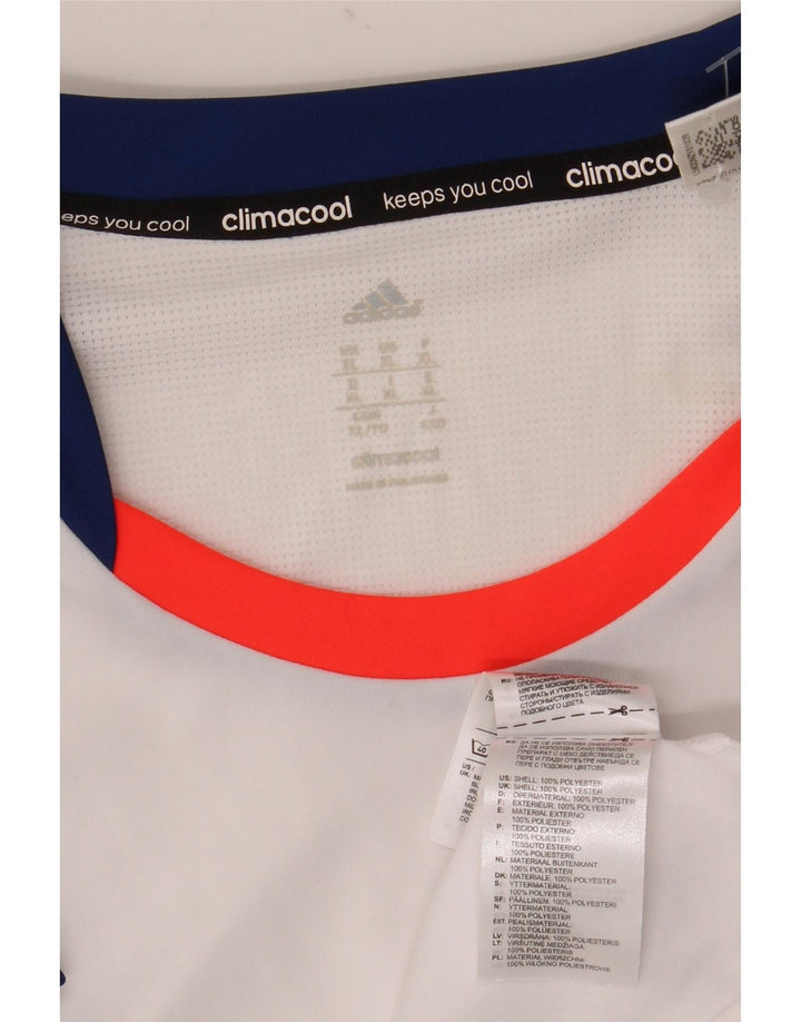 Adidas Hombre Climacool Camiseta Top XL Blanco Colorblock Poliéster
