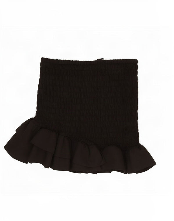 Zara Mujer Mini Falda XS W25 Negro Poliéster