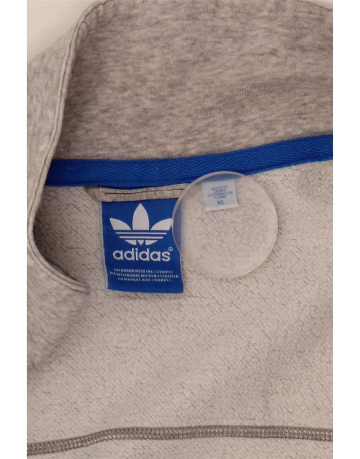Adidas - Chaqueta de chándal para hombre, talla XL, algodón moteado gris