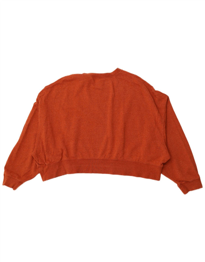 NIKE Mujer Crop Oversize Sudadera Jumper UK 46 Grande Naranja Algodón
