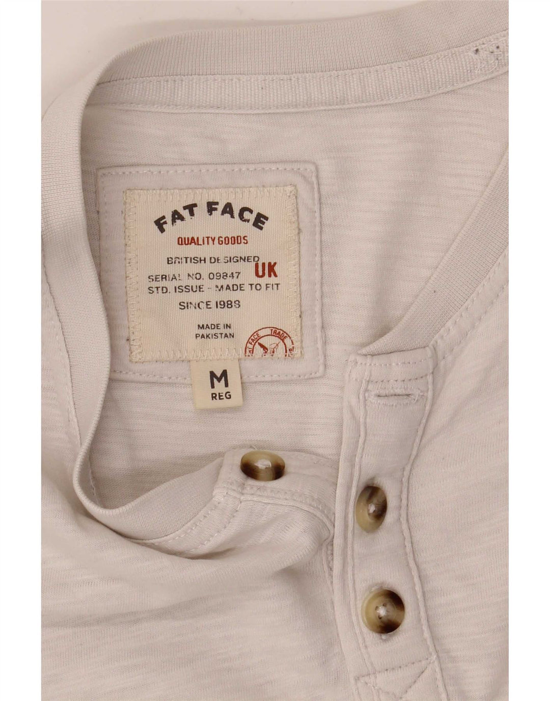 Camiseta para hombre Fat Face Top mediano blanco moteado