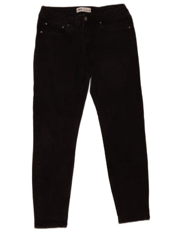 Zara Mujer Vaqueros Slim EU 40 Medium W30 L25 Negro
