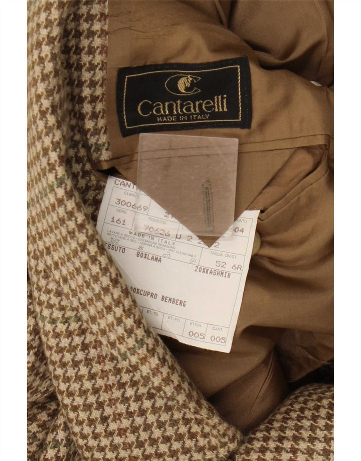 Cantarelli Chaqueta tipo blazer de 2 botones para hombre IT 52 XL Lana de pata de gallo marrón