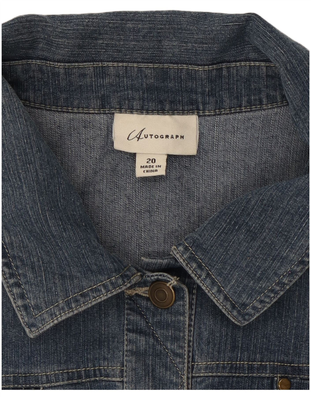 Marks & Spencer Chaqueta Vaquera Autograph para Mujer UK 20 2XL Algodón Azul
