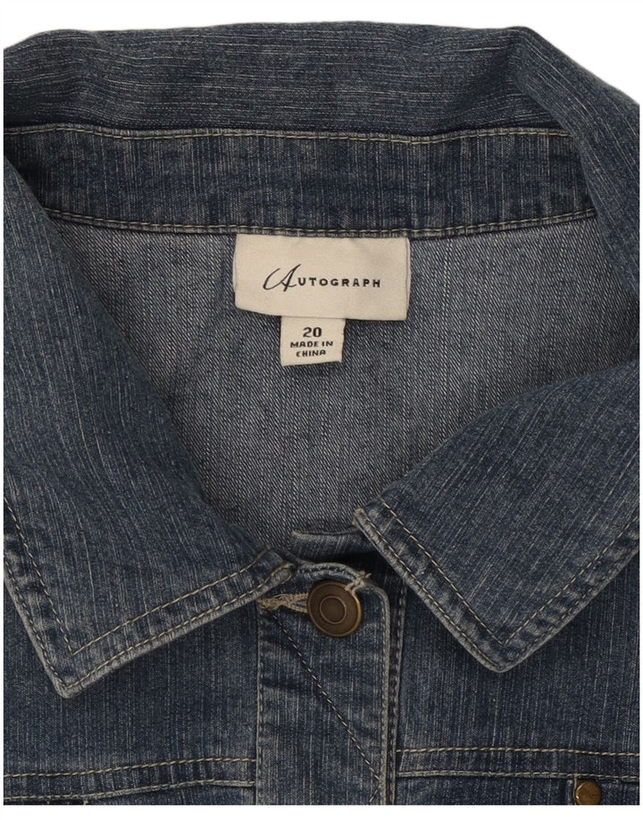 Marks & Spencer Chaqueta Vaquera Autograph para Mujer UK 20 2XL Algodón Azul