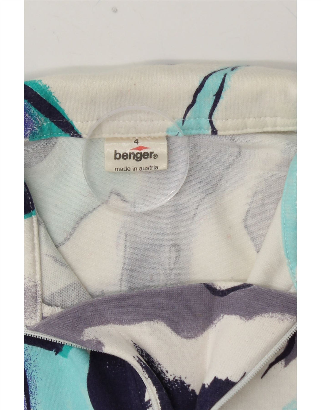BENGER Top con cuello con cremallera y estampado abstracto para hombre, manga larga, talla pequeña, multicolor