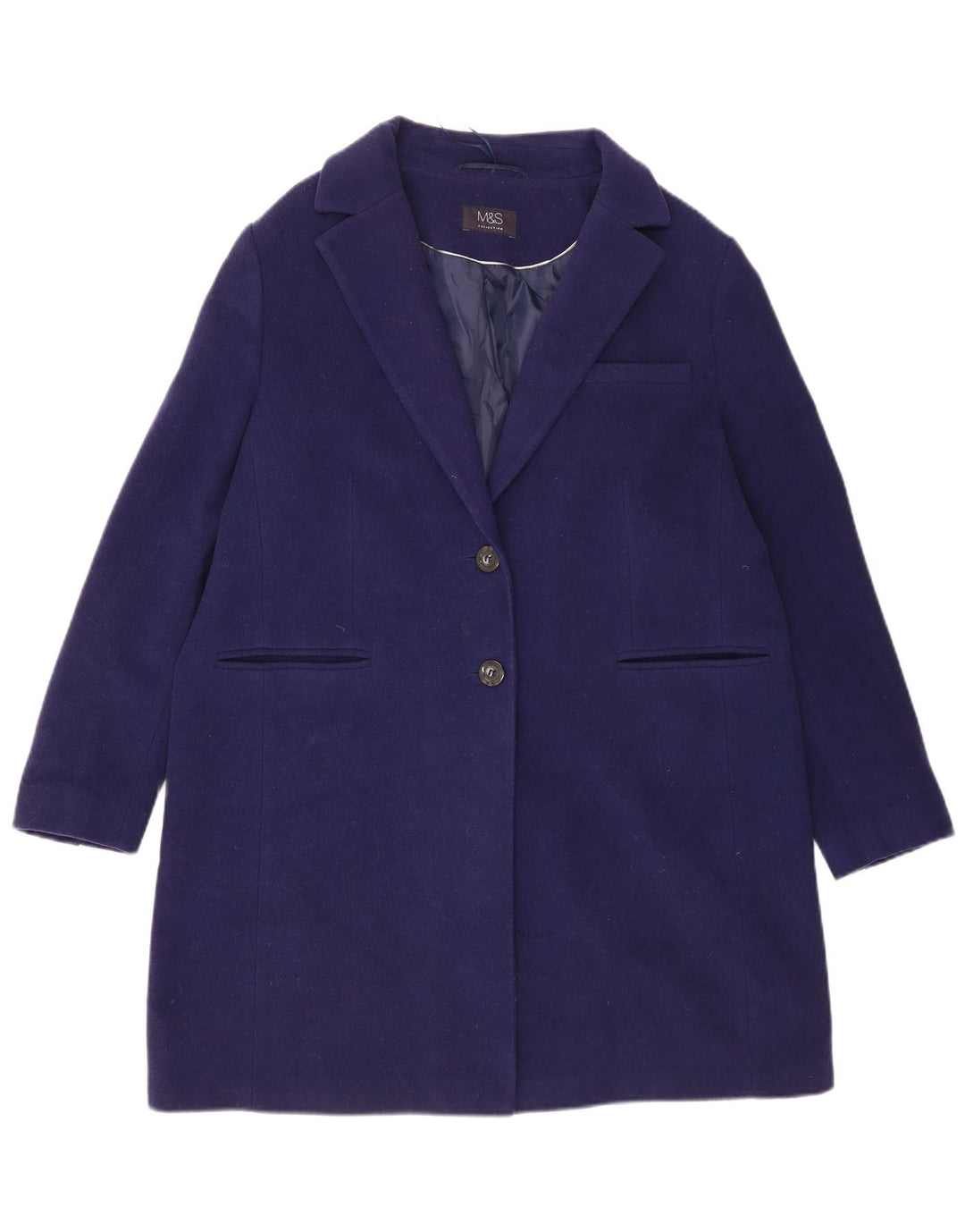 Marks & Spencer Abrigo extragrande para mujer Reino Unido 46 Lana azul grande