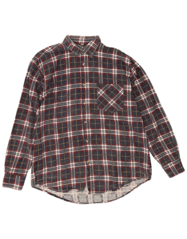 Camisa de franela para hombre Cotton Club Talla 41/42 Large Azul marino Cuadros