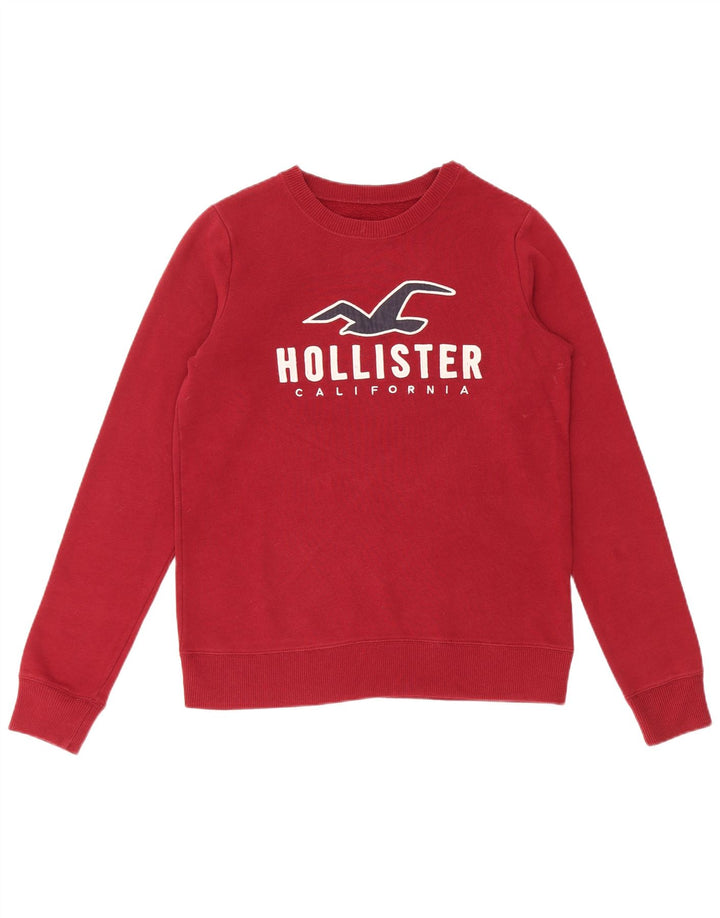 HOLLISTER Sudadera gráfica para hombre Jumper XS Algodón burdeos