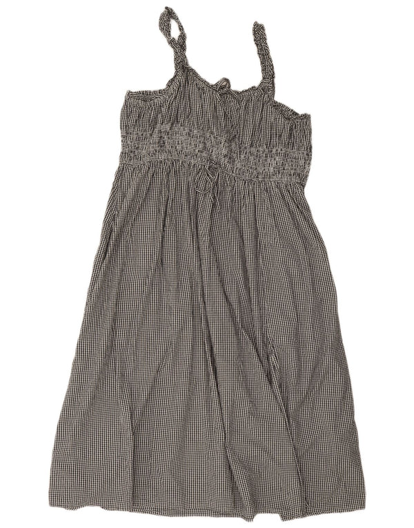 Next Vestido evasé sin mangas para mujer UK 22 3XL Algodón a cuadros negro