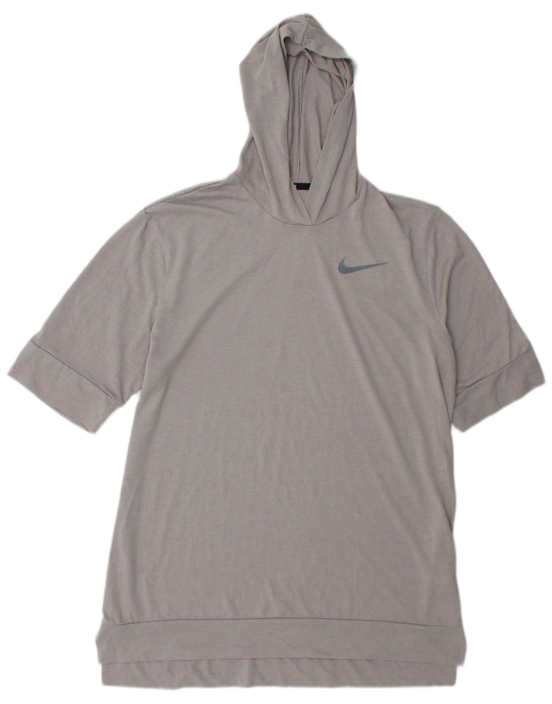 Camiseta Nike Dri Fit con capucha para hombre, poliéster gris medio